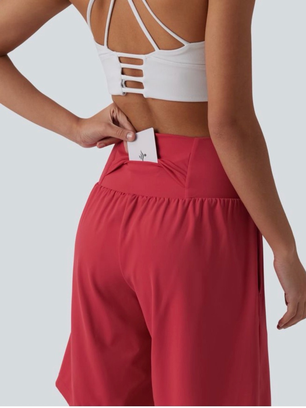 Halara SoftlyZero Airy Super High Waisted 2-in-1 Yoga Shorts 9” w pockets BLACK - Picture 9 of 10